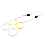 2X 70MM LED Fog Headlights with COB Angel Eyes for Universal Fit