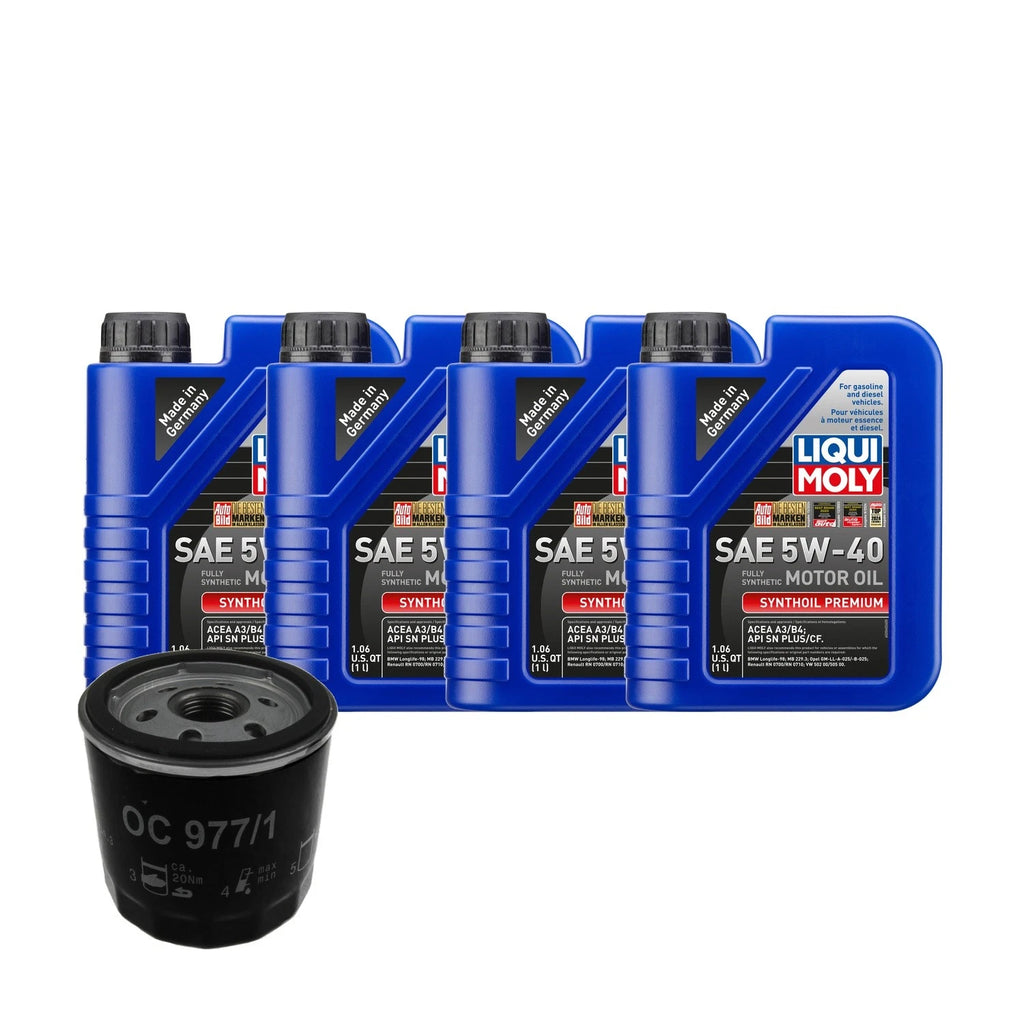 4L Liqui Moly Synthoil Premium SAE 5W40 Oil Change Kit for Audi Jetta (2011–2018)