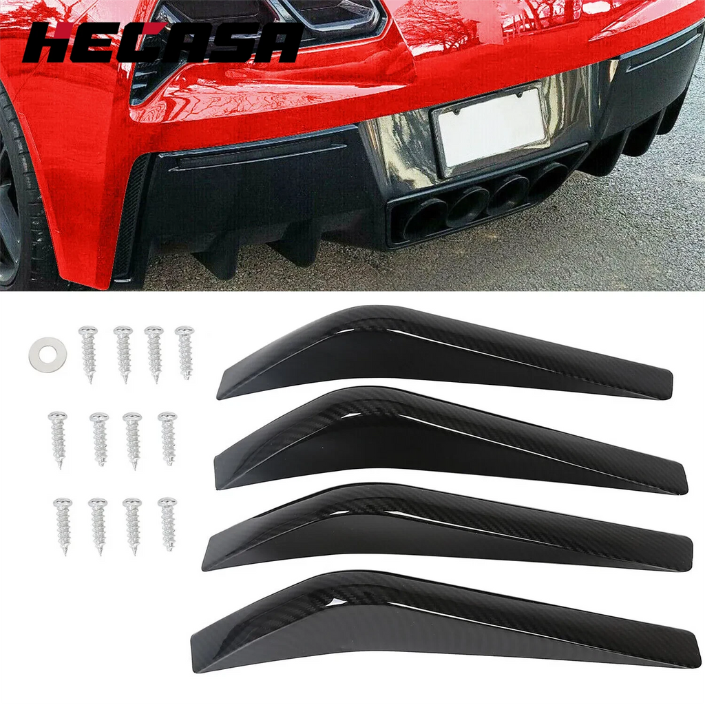 Rear Bumper Lower Air Diffuser Fins for Corvette C7 (2014–2019) Carbon Fiber Look