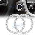 Crystal White Rhinestone Engine Start Stop Push Button Ring Cover for 2024–2024