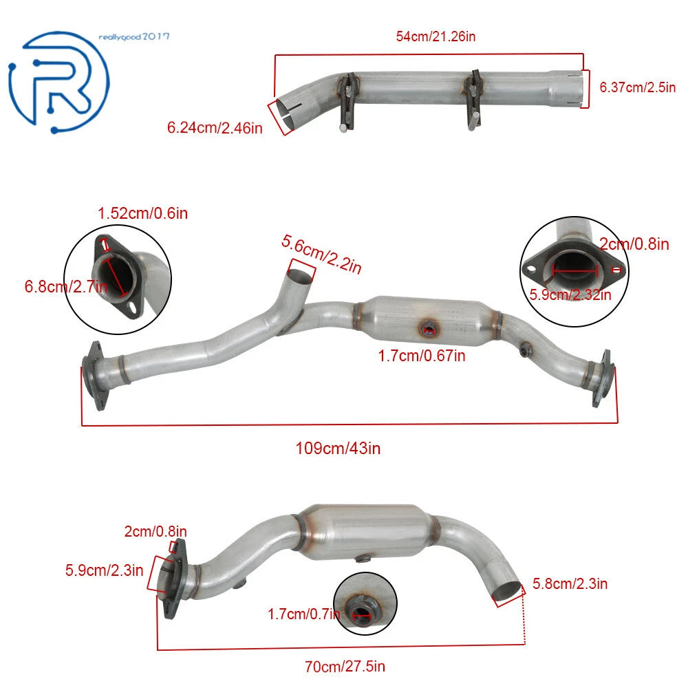 Y Pipe Catalytic Converters for Ford F-150 3.5L Turbo (2015–2018) Left+Right