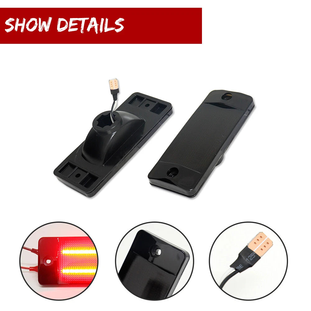 Smoked Red LED Rear Side Marker Lights for Ford Bronco, Pickup (1970–1977)