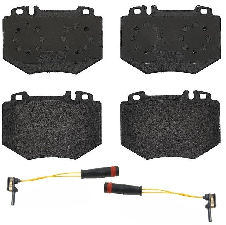 Set of 4 Brembo Front Low-Metal Brake Pads with Sensor for MB W220 S500 (2000–2006)