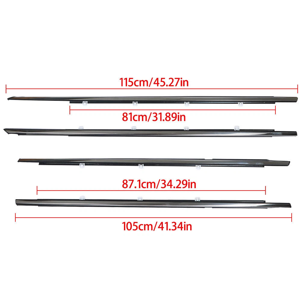 Set of 4 Window Weatherstrip Moulding Trim for Honda Accord (2008–2012)