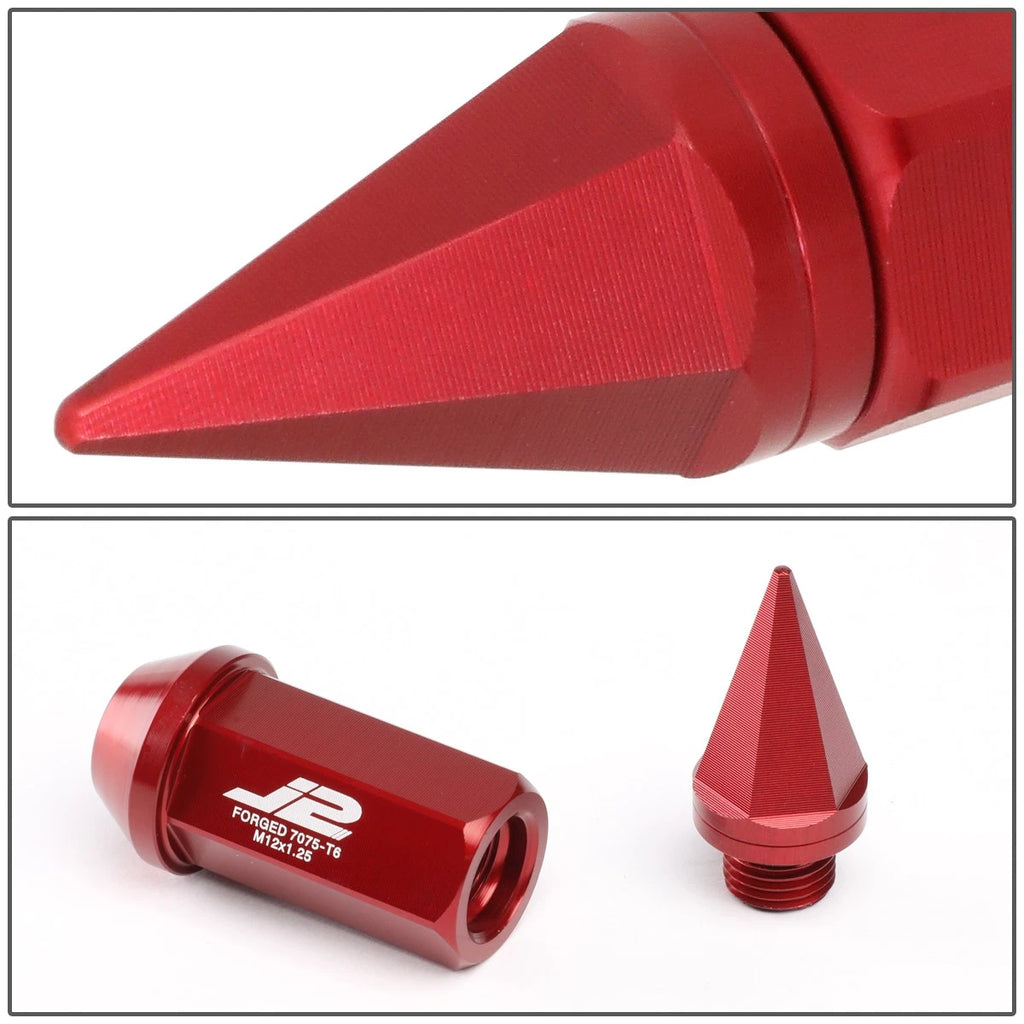 20Pcs J2 7075 Forged Aluminum M12x1.25 Spiky Cap Lug Nuts for Universal