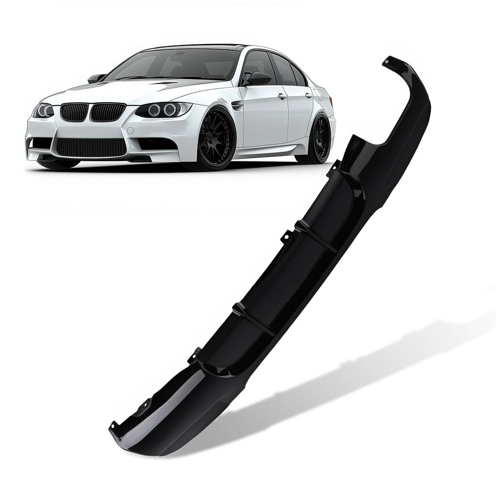 Gloss Black Rear Diffuser for BMW E90 E91 M Sport 2005-2013 PP Twin Exhaust