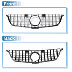Front Upper Bumper Grille for Mercedes-Benz ML250 2015 Chrome Silver Tone