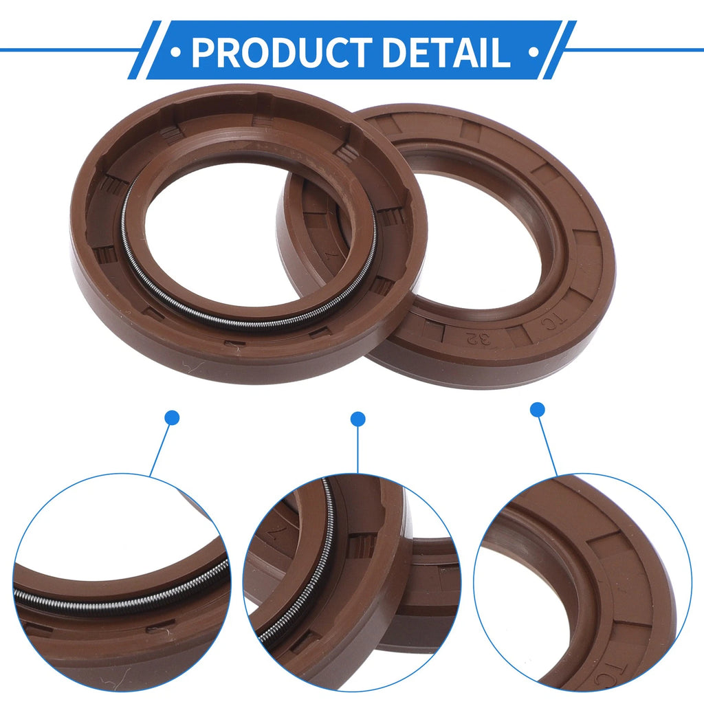 2X Oil Seal Rotary Shaft Seal FKM Rubber 32x52x7mm for Various Models