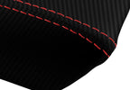 Carbon Fiber Console Lid Cover for Hyundai Tiburon (2003–2008) Black Red Stitch