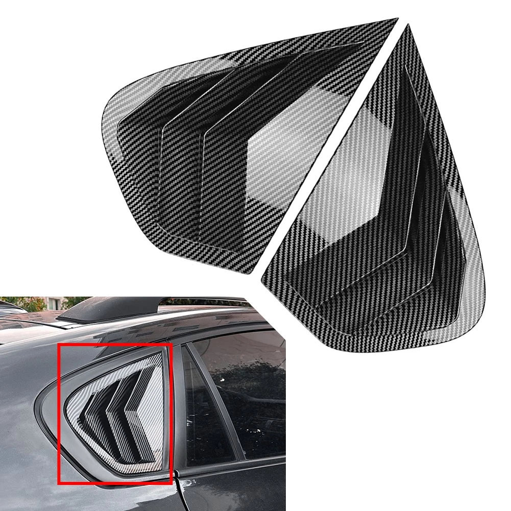 Rear Window Louver Shutter Cover Trim for BMW X6 E71 E72 (2008–2014) Carbon Black