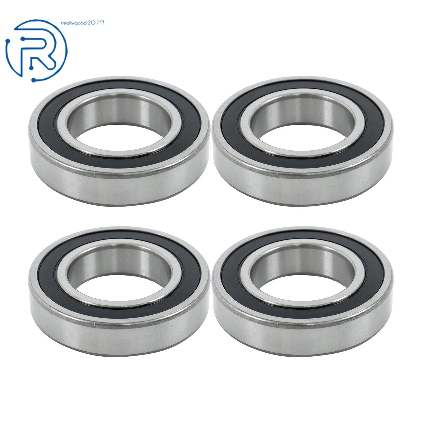 Set of 4 6210-2RS 50mm Inner Dia Deep Groove Ball Bearings