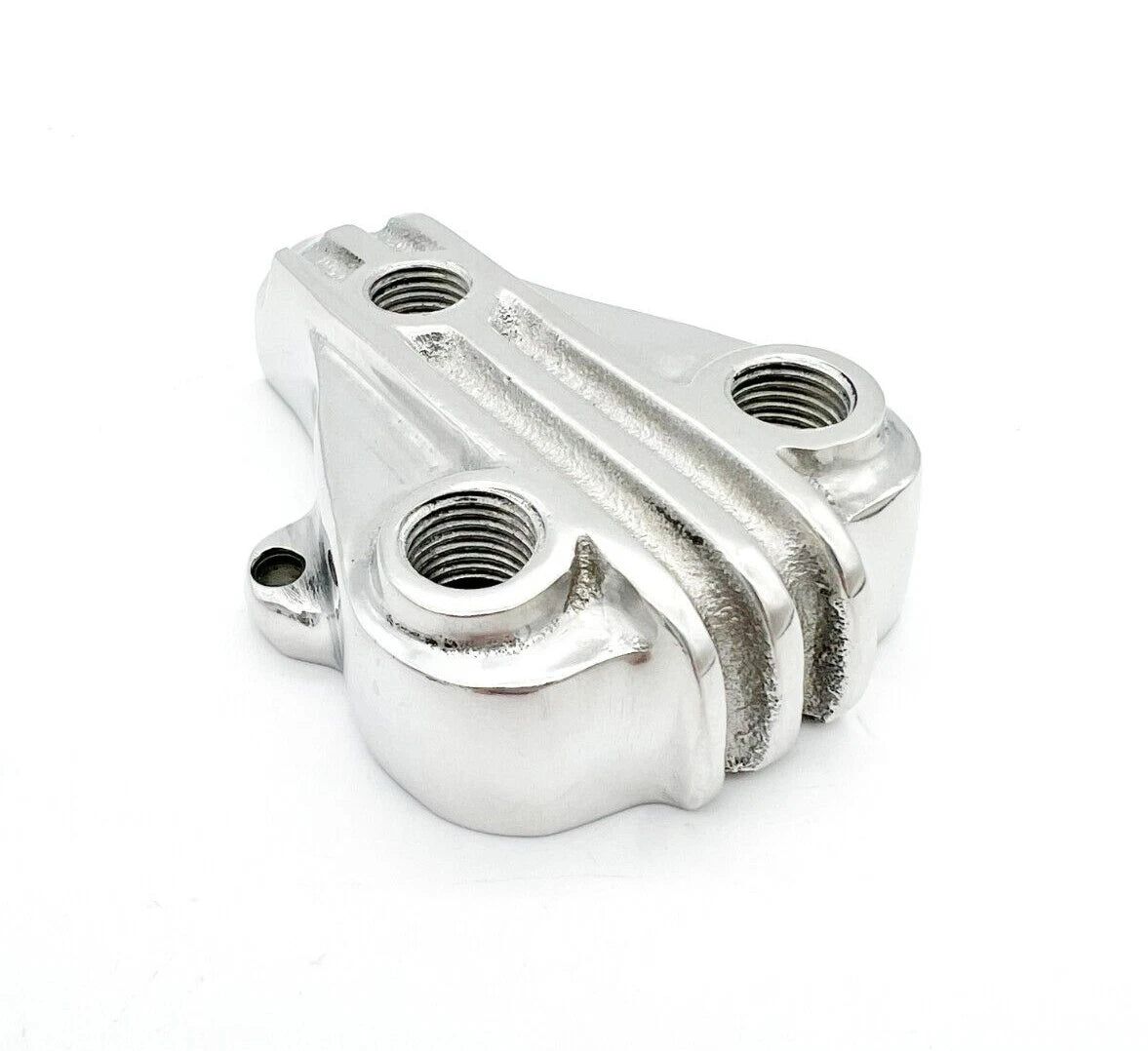 3 Port Fuel Distribution Block Polished Triangle Finned for Hot Rods (Aluminum, USA)