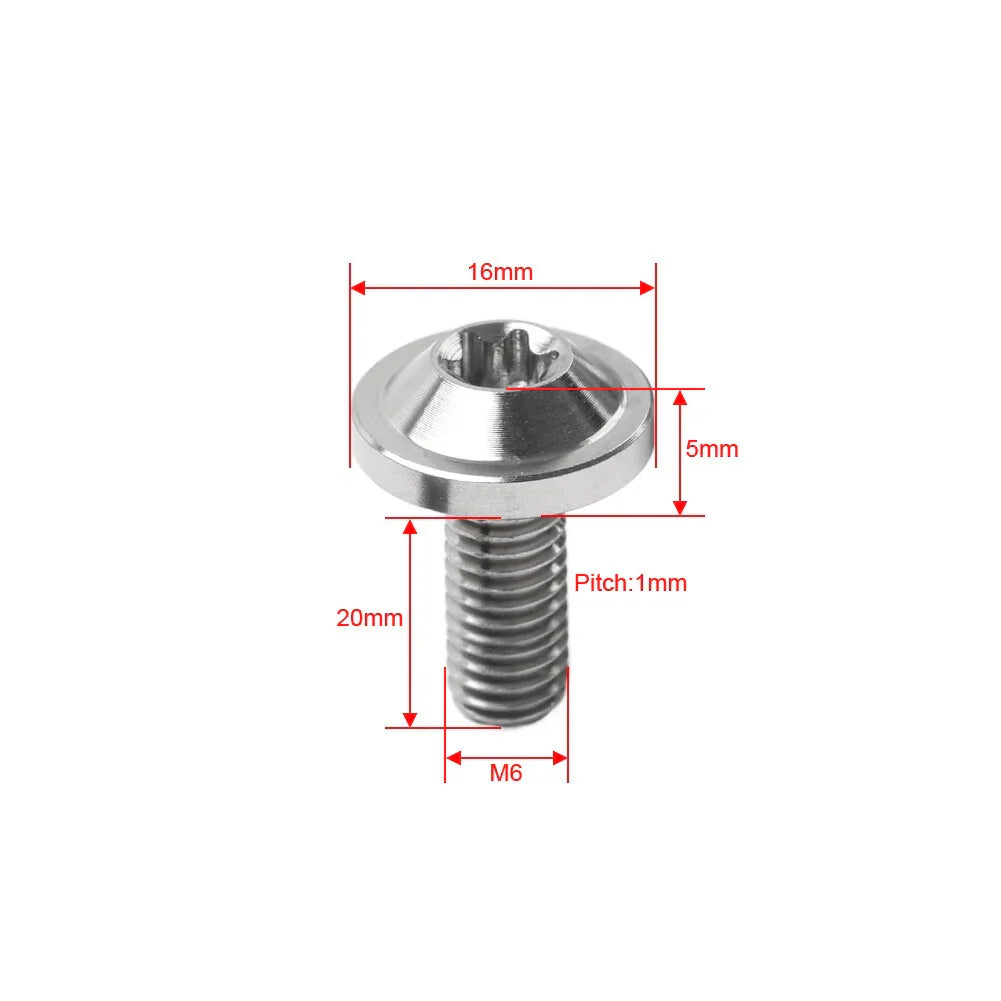 6 x M6x20mm Alloy Torx Head Screws for Motorcycle Bike