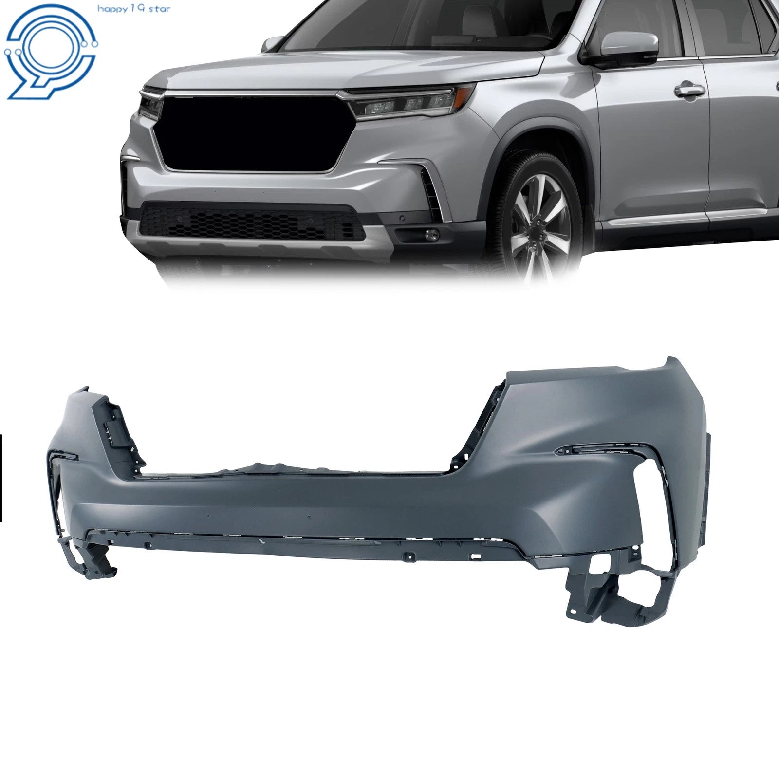 Primered Front Upper Bumper Cover for Honda Pilot (2023–2025)