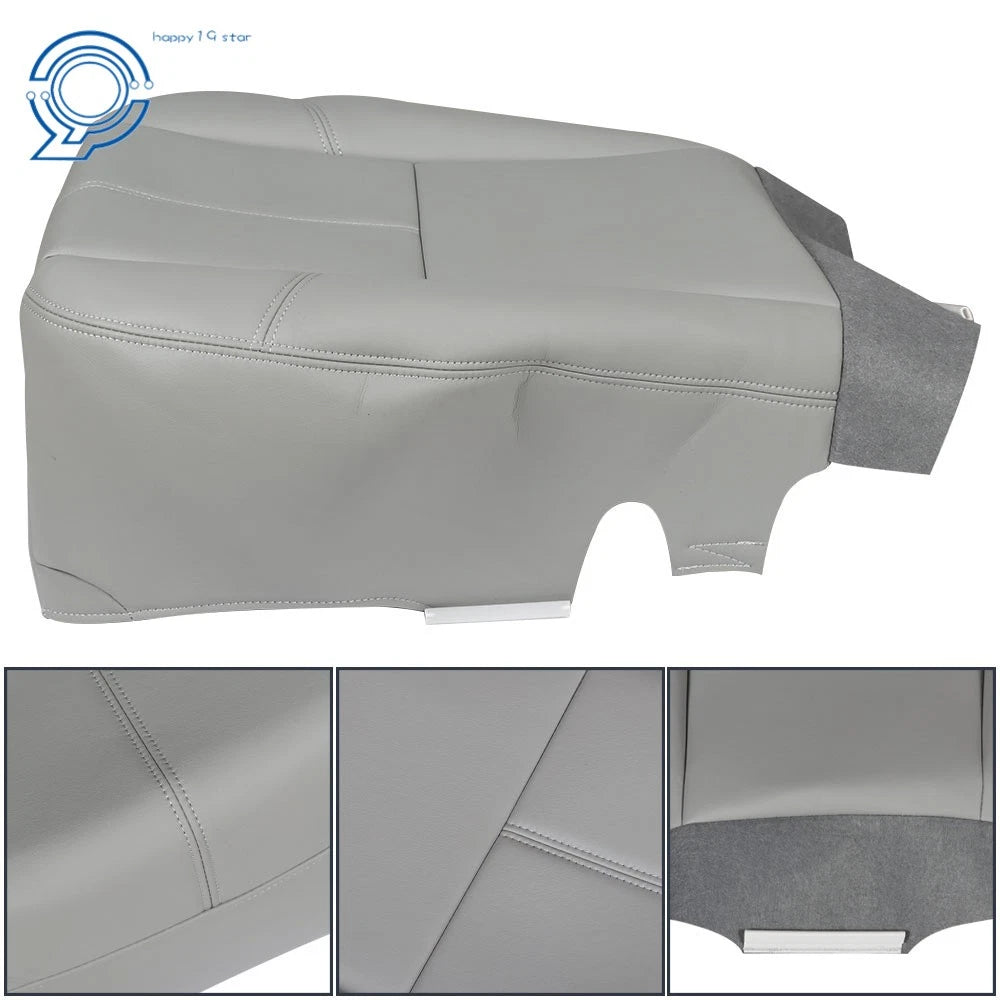 Set of 2 Gray Leatherette Seat Covers for Chevy Silverado 1500 (2007-2014)