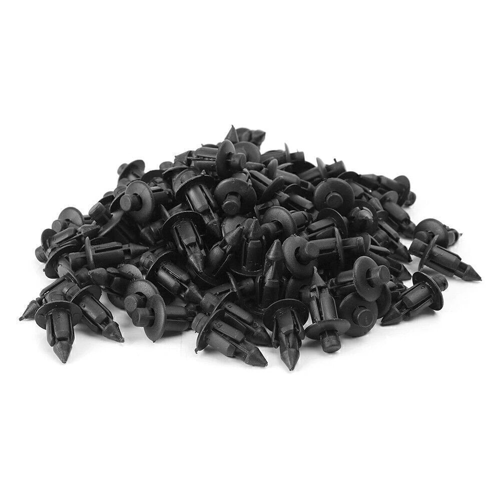 100 Pcs 6mm Plastic Push Rivets Fastener Clips for ATV