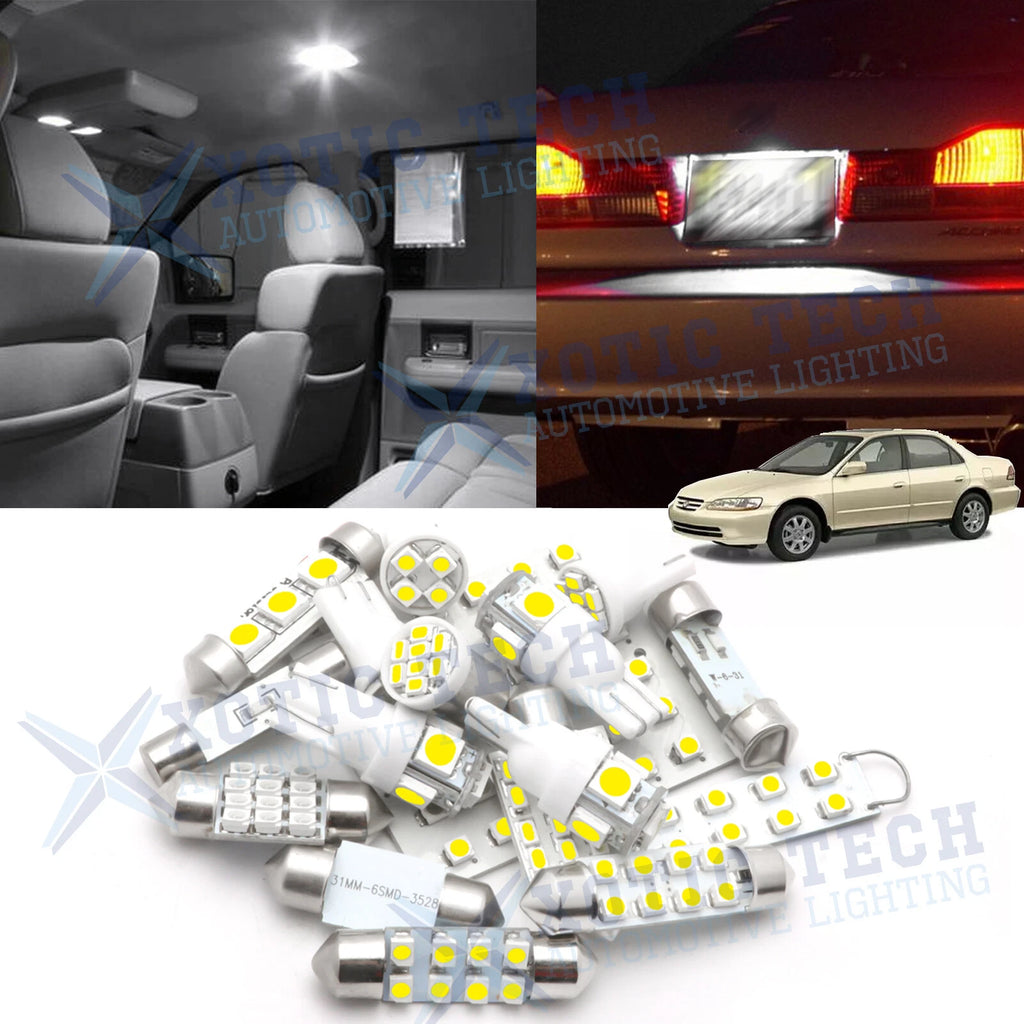 White LED Interior Dome Map Trunk Light Package for Honda Accord (1998–2002)