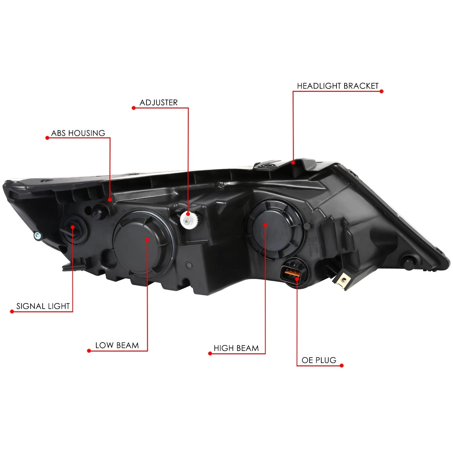 Left Driver Side Projector Headlight Lamp Assembly for Sorento (2011–2013)