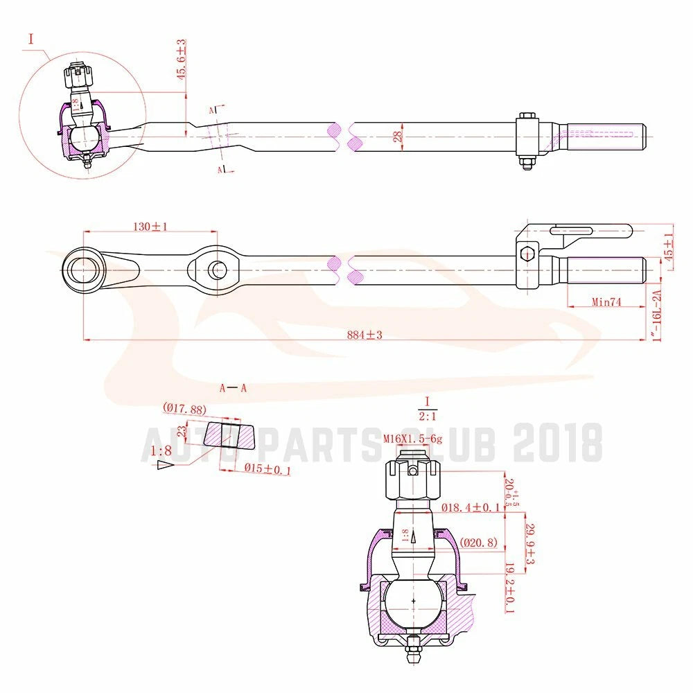Ball Joint Stabilizer Bar Link for Ford F-250 F-350 Super Duty (2005–2007)