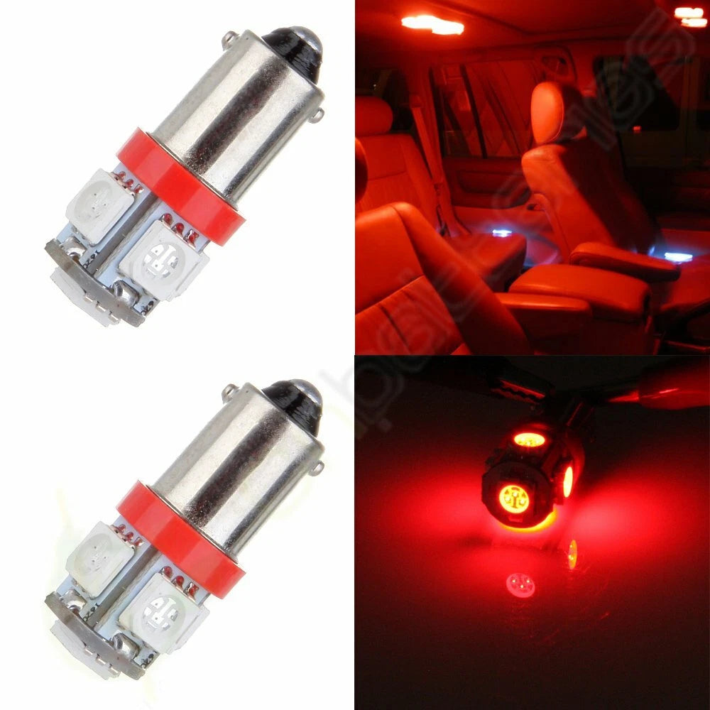 2X LED Wedge Side Light Bulb for Ford BA9S H6W (12V)