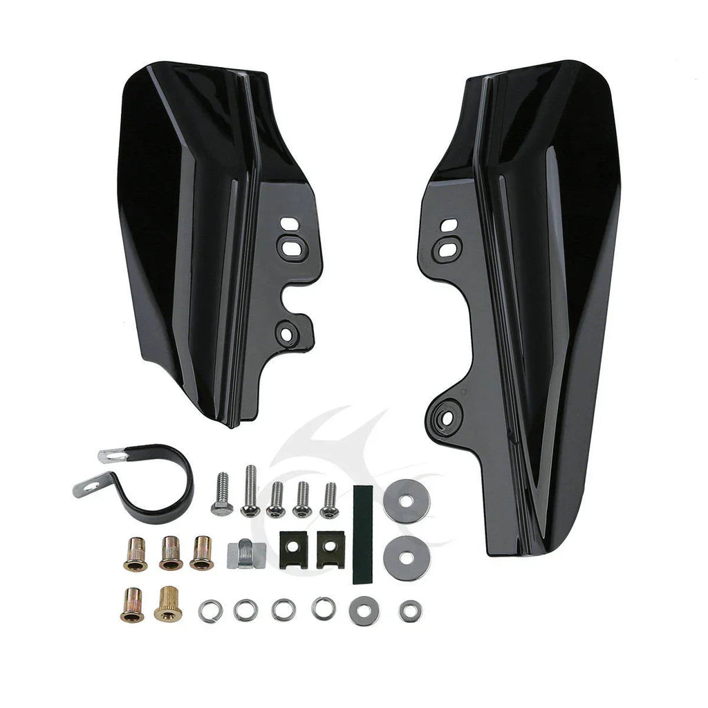 Chrome/Black Mid-Frame Air Deflectors for Harley Touring Street Glide (01-08)
