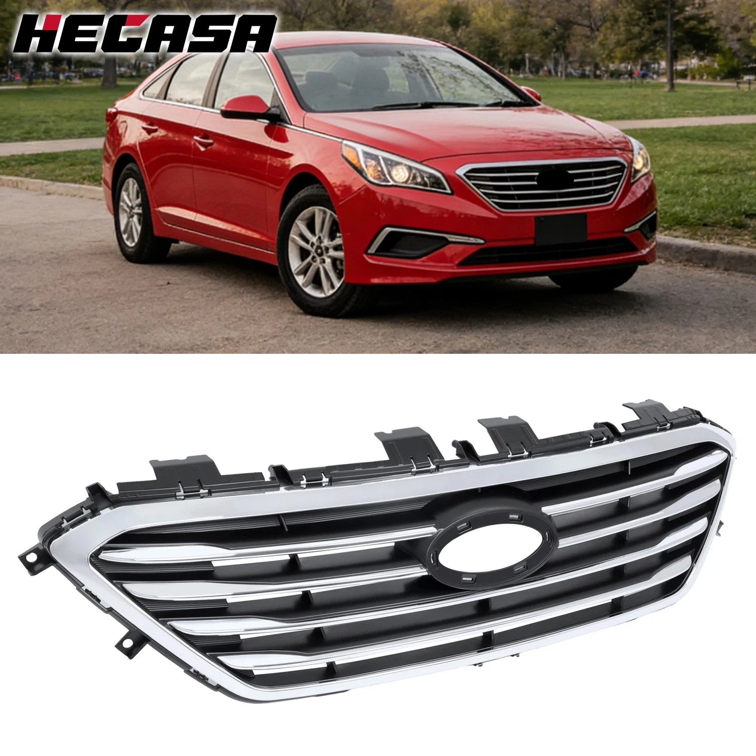 Chrome Upper Grille for Hyundai Sonata Sport (2015–2017)
