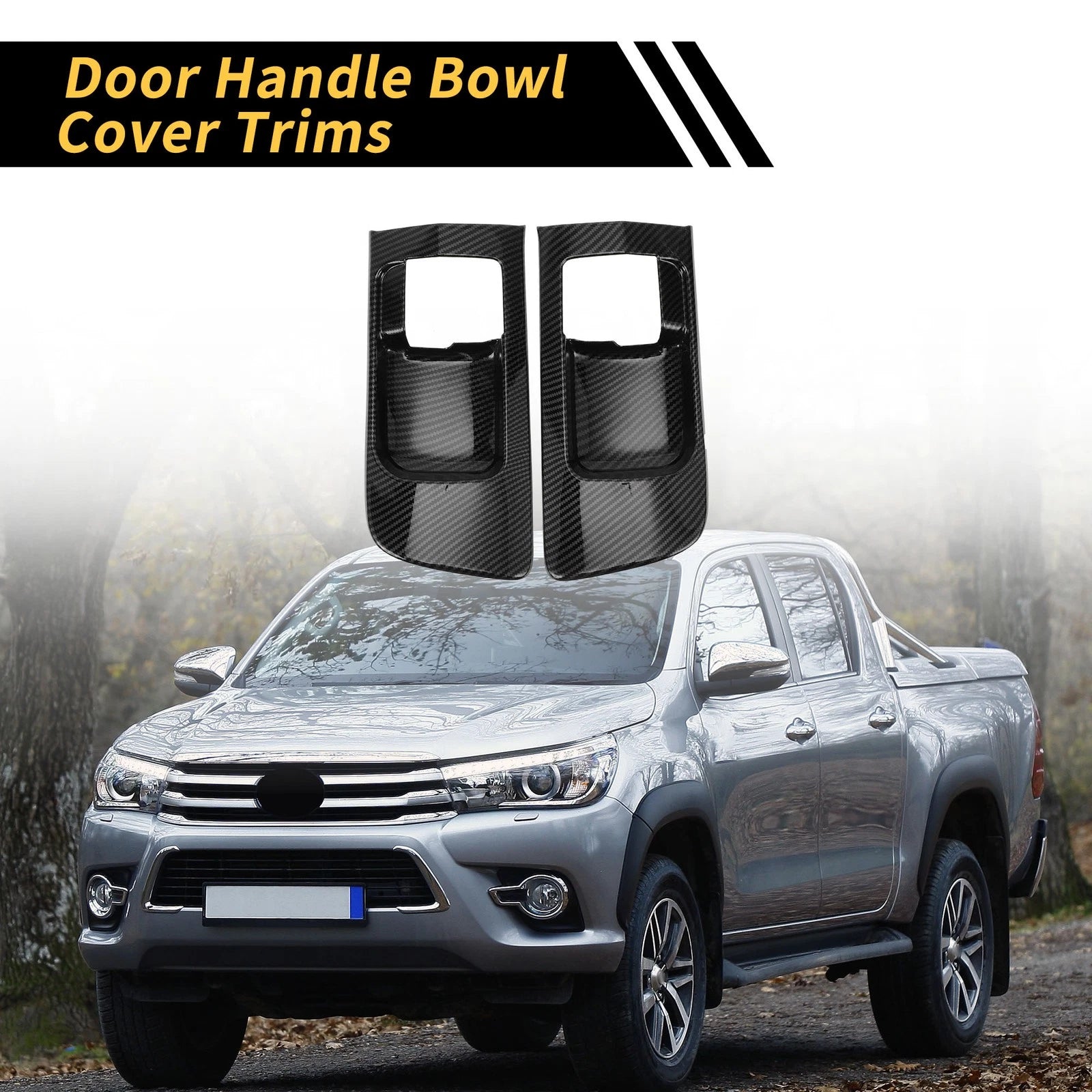 Set of 1 Carbon Fiber Pattern Front Door Handle Bowl Cover for Toyota Tundra (2014–2021)