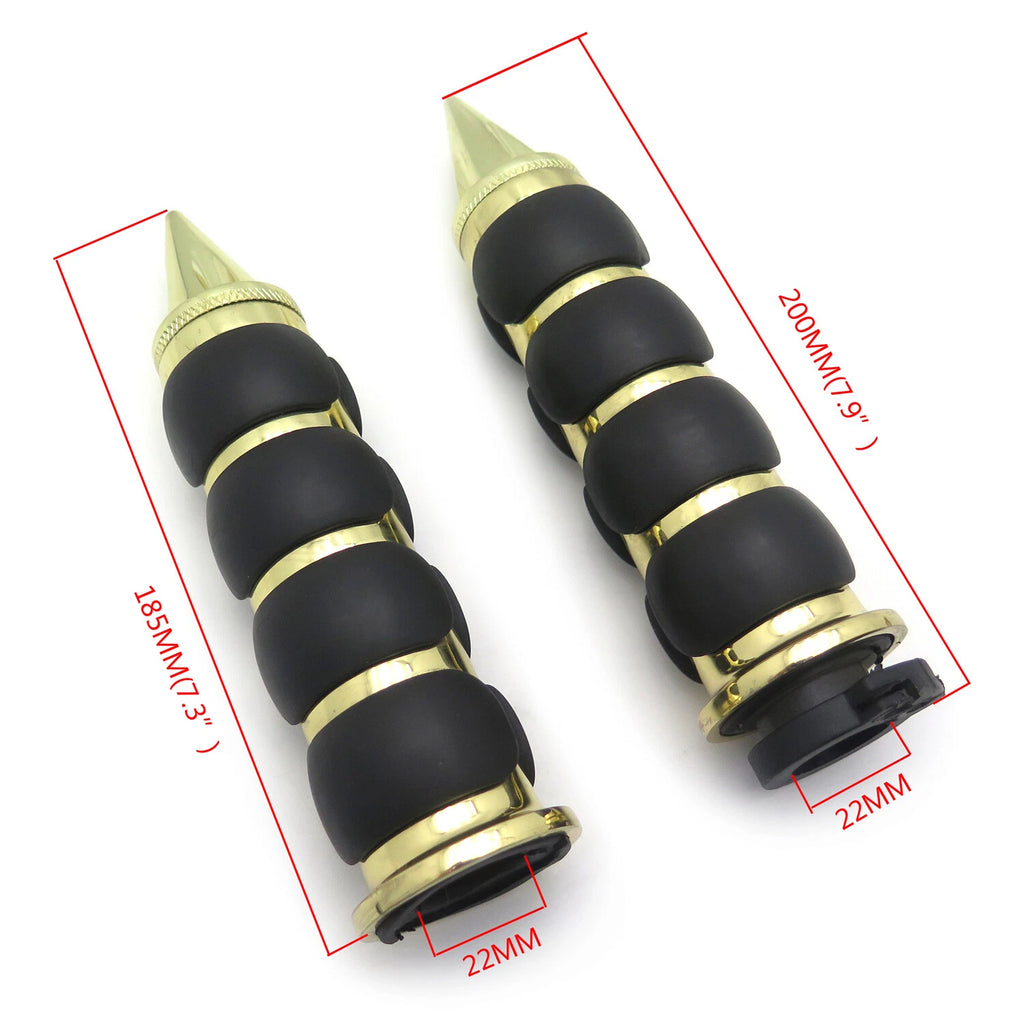 HTTMT Gold Billet Aluminum Rubber 7/8" Handlebar Grips for Honda CBR 600