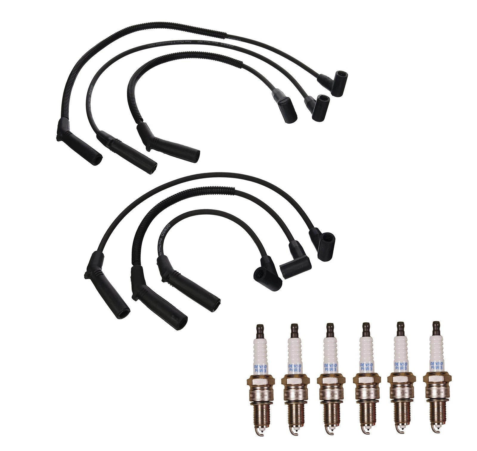 Denso Wire Set & 6 Double Platinum Spark Plugs for Dodge Plymouth V6