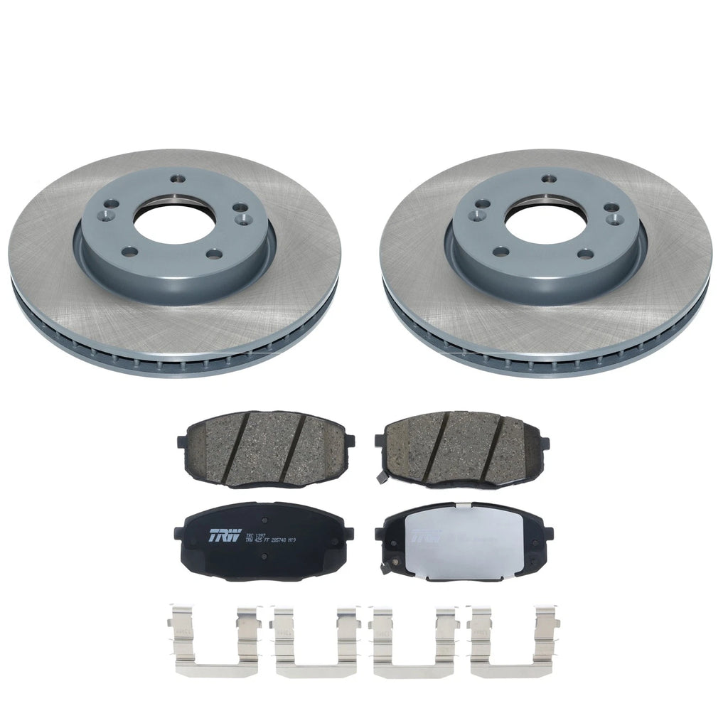 DuraGo Front Rotors & TRW Pro Ceramic Disc Brake Pads Kit for Forte Koup (2010–2016)