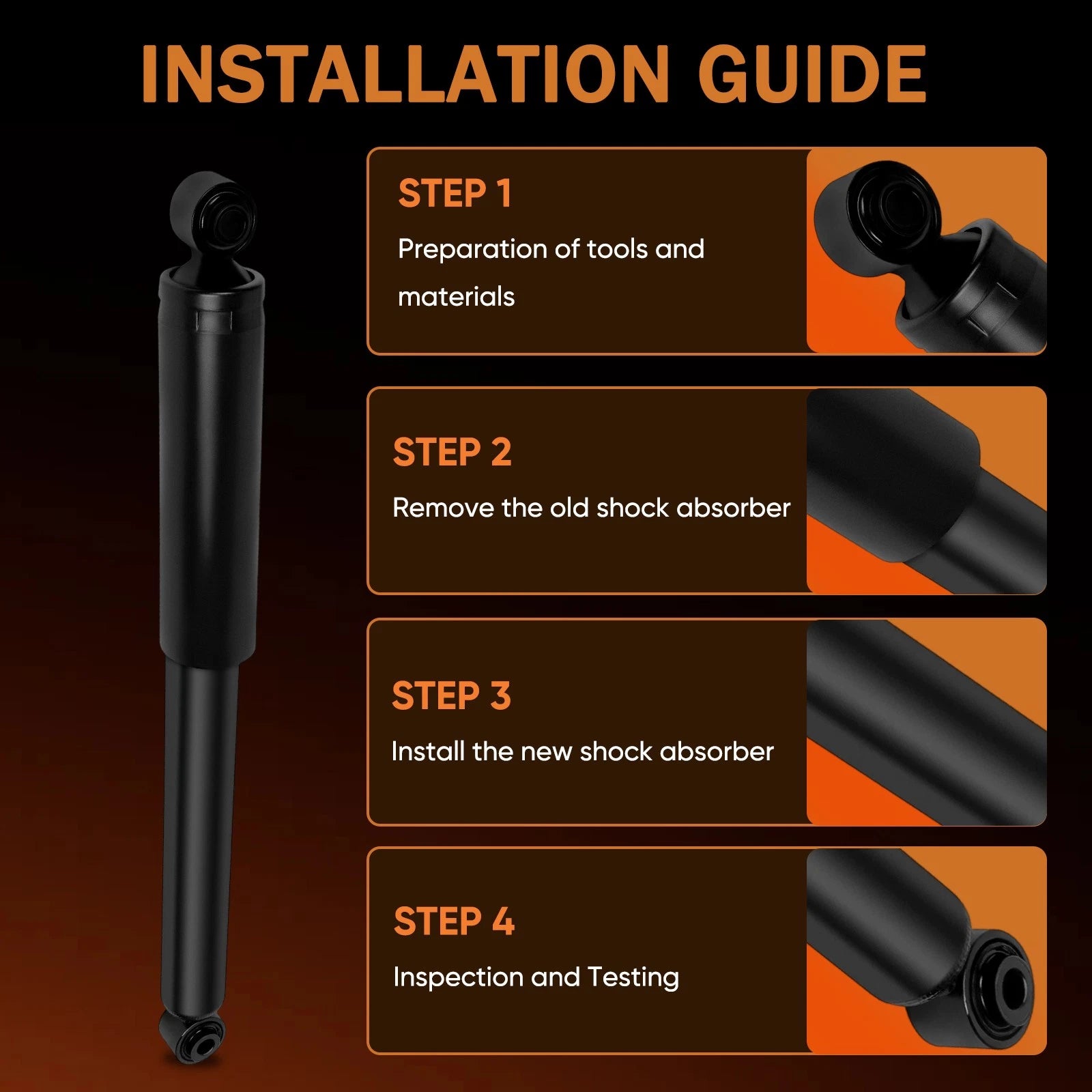Rear Pair Suspension Struts for GMC Sierra 1500, Chevy Silverado 1500 (2007-2019)