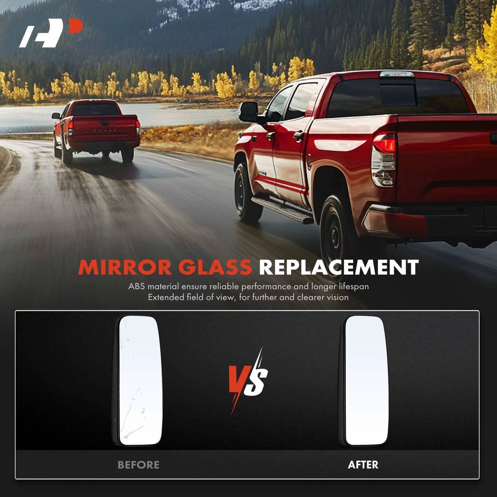 Driver Lower Manual Mirror Glass for Mercedes-Benz Sprinter 2500 (2010–2018)