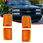 Set of 4 Amber Front Side Marker Lights for Chevy C/K 1500 (1988–1993)