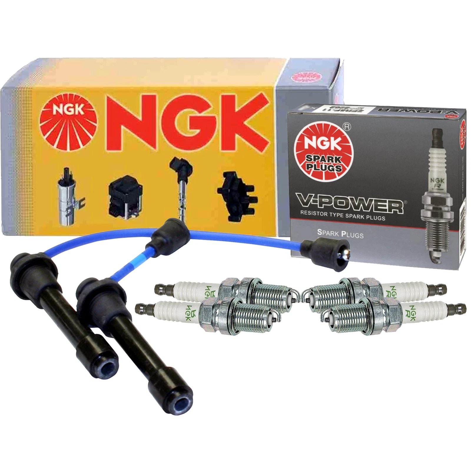 Set of 4 NGK V-Power Spark Plugs for Chevy Metro, Suzuki Swift, Vitara (L4)