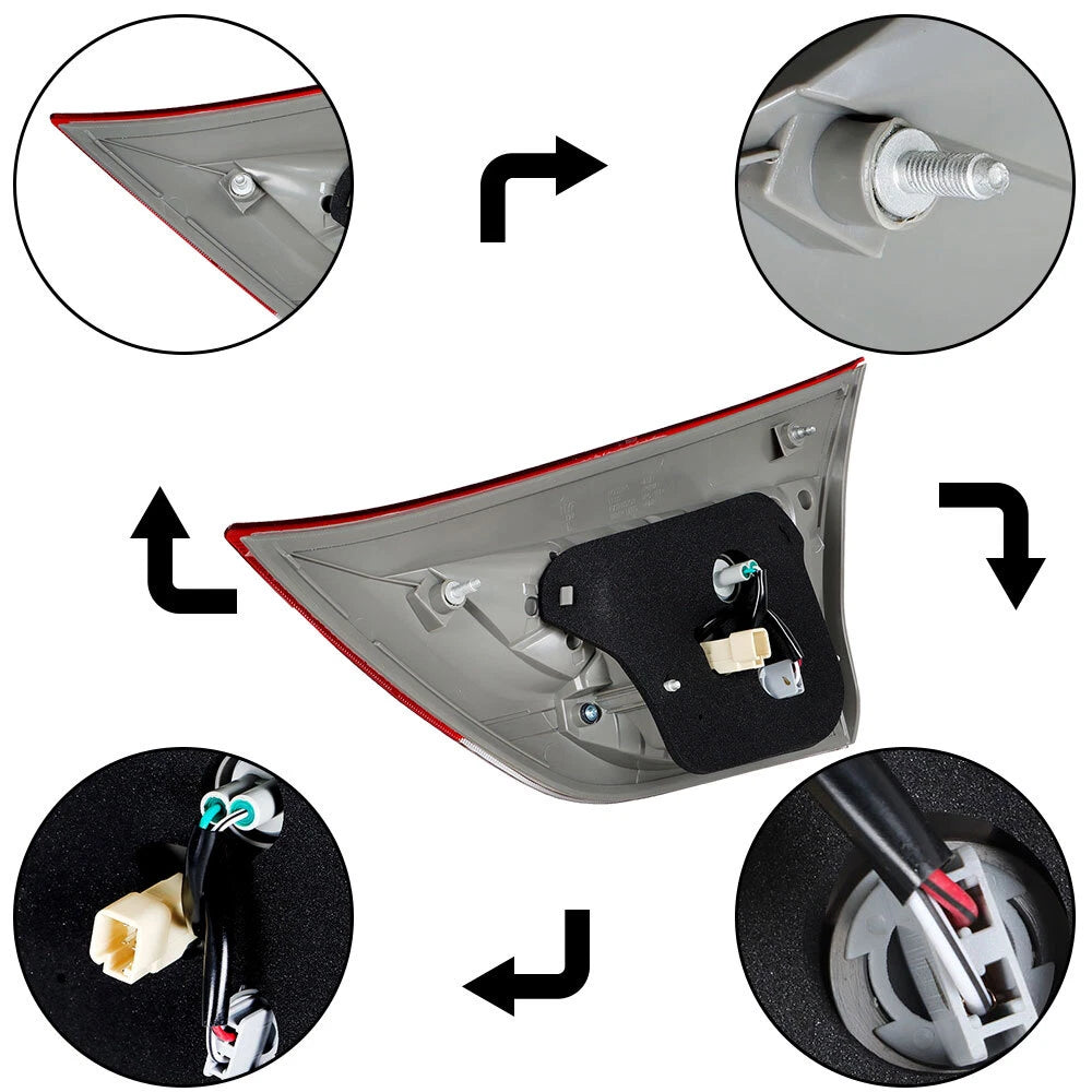 Tail Light Assembly for Toyota Sienna (2011–2012) Inner LH Driver Side Halogen