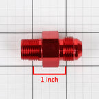 Red 8-AN Flare to 1/2" NPT Fitting Coupler Adapter with 1/8" Port