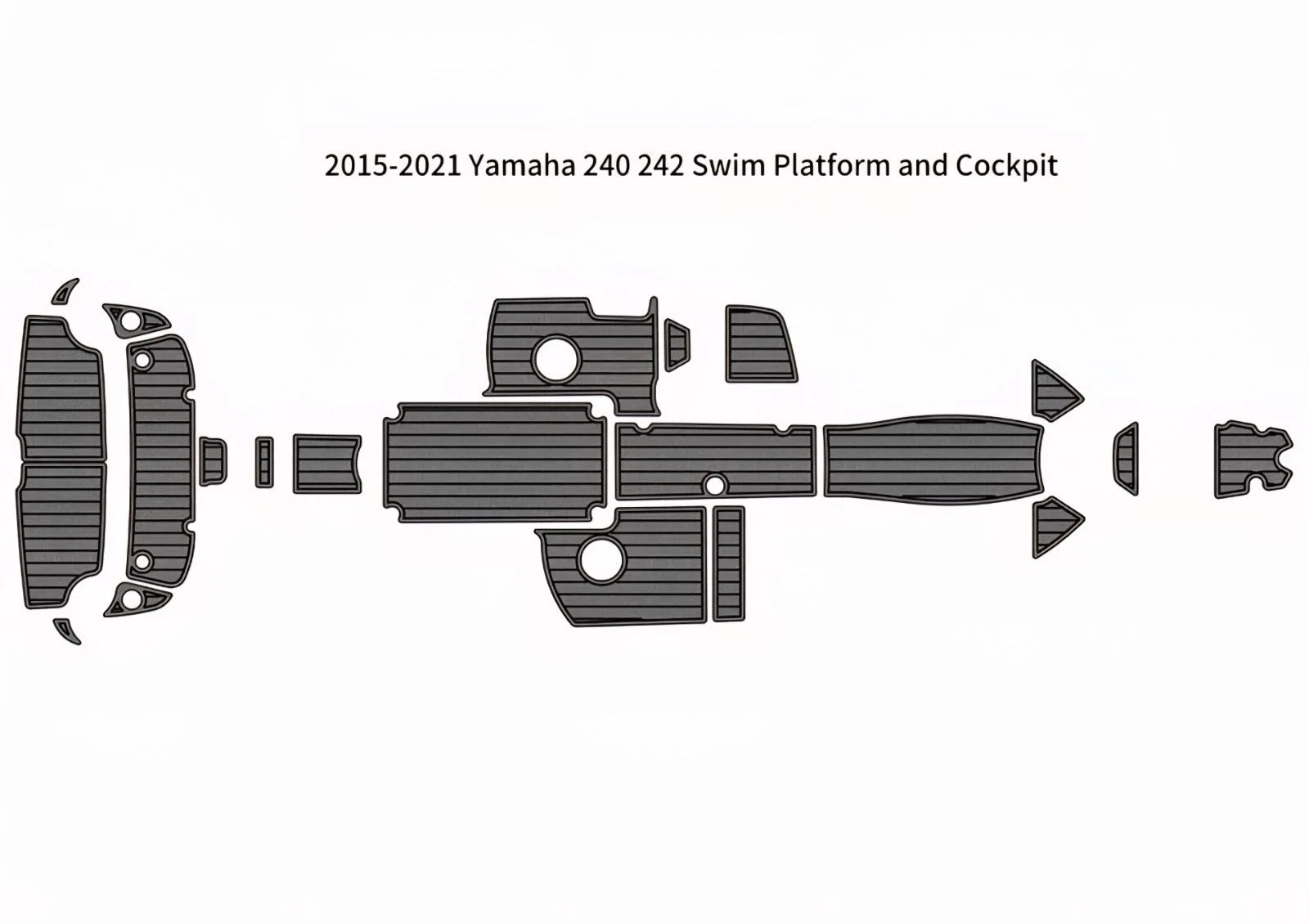 EVA Faux Teak Deck Floor Pad for Yamaha 240/242 (2015–2021)