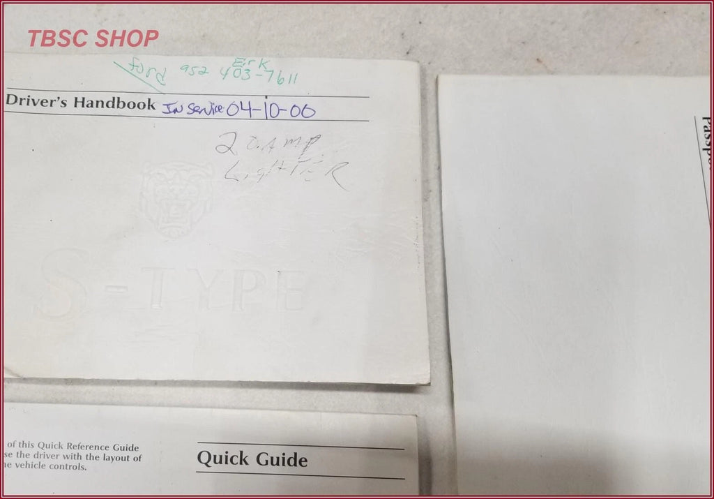 Owners Manual Collection with Case for Jaguar S-Type (2000)