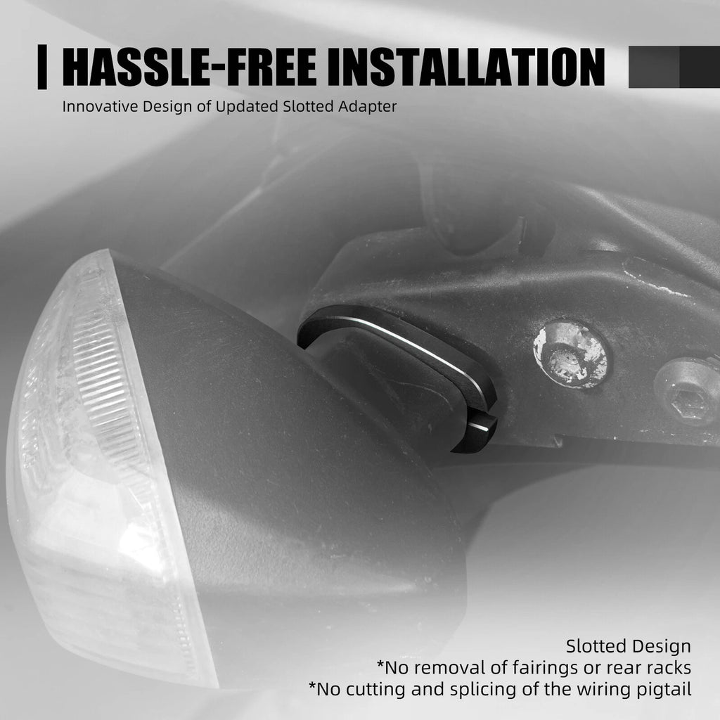 CNC Slotted Blinker Stalk Elimination Adapter Plates for Kawasaki KLR 650 (2008–2018)