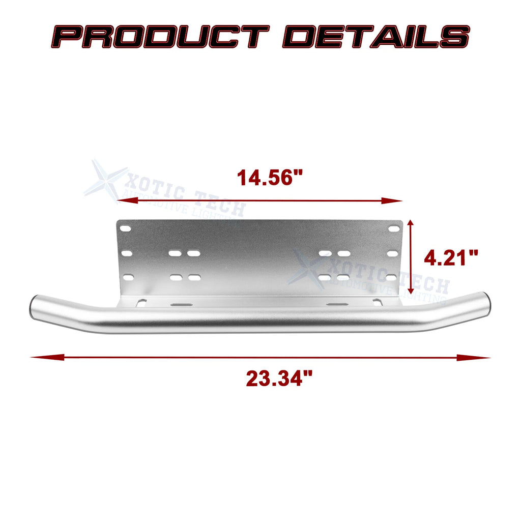 License Plate Mount Bracket for Universal Silver Front Bumper (Off-Road)