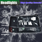 Smoke Lens Headlights for Ford Bronco, F-Series Super Duty (1992–1996)
