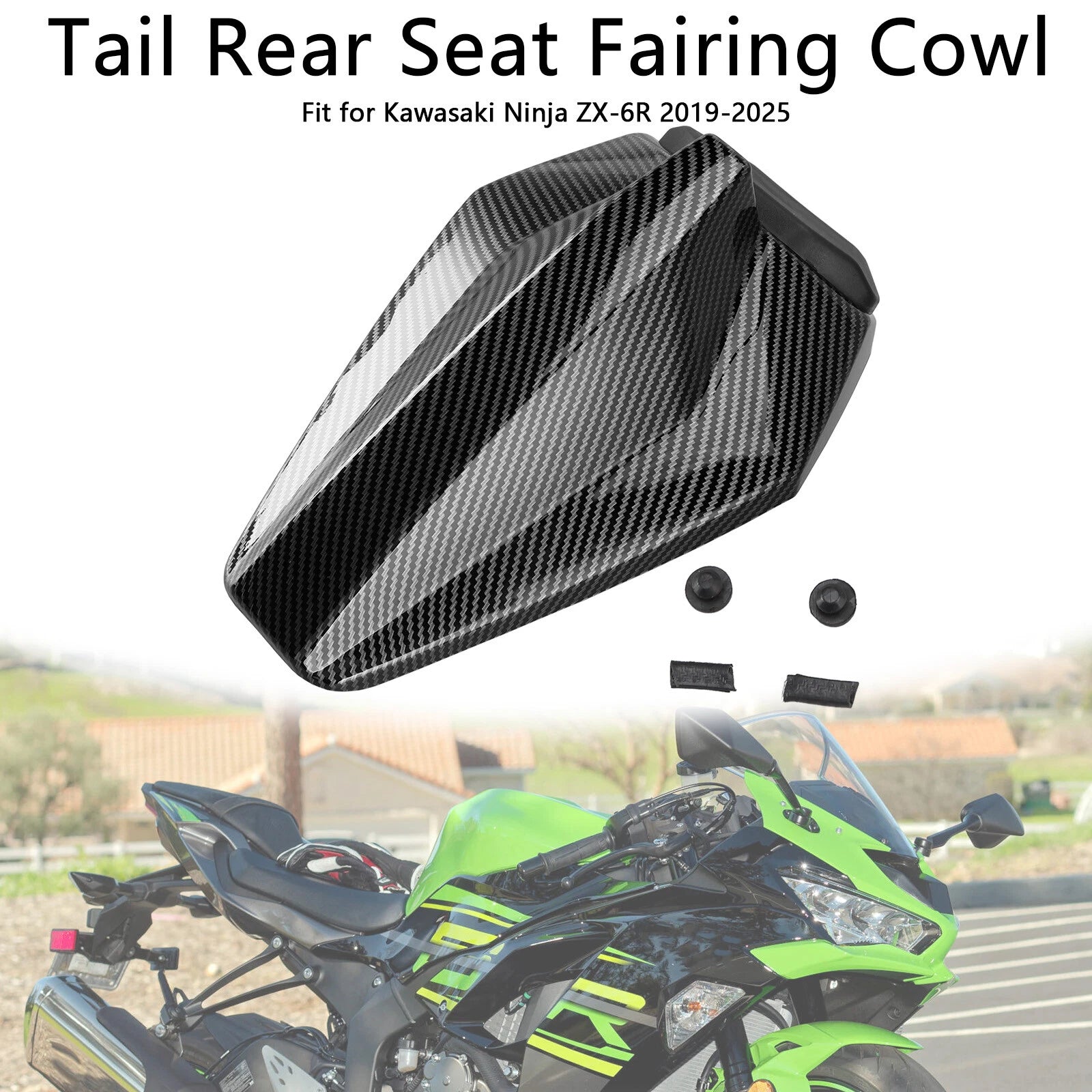 Racing Tail Rear Seat Fairing Cowl for Kawasaki ZX6R (2019–2025) Carbon