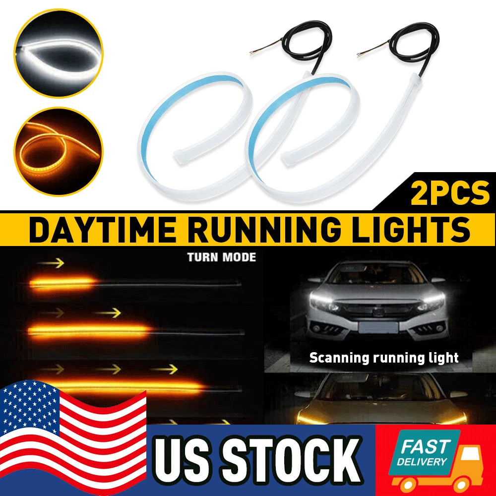 2X LED Headlight Strip Light