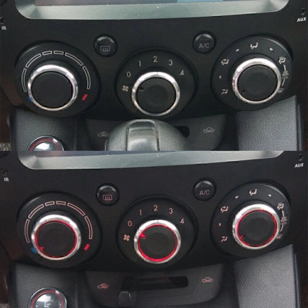 3Pcs A/C Switch Knob Climate Control Button Dials for Mazda 2 (2003–2014)