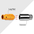 Set of 20 JDM M12X1.25 Open-End Aluminum Wheel Lug Nuts + Key 24mm OD 50mm Tall