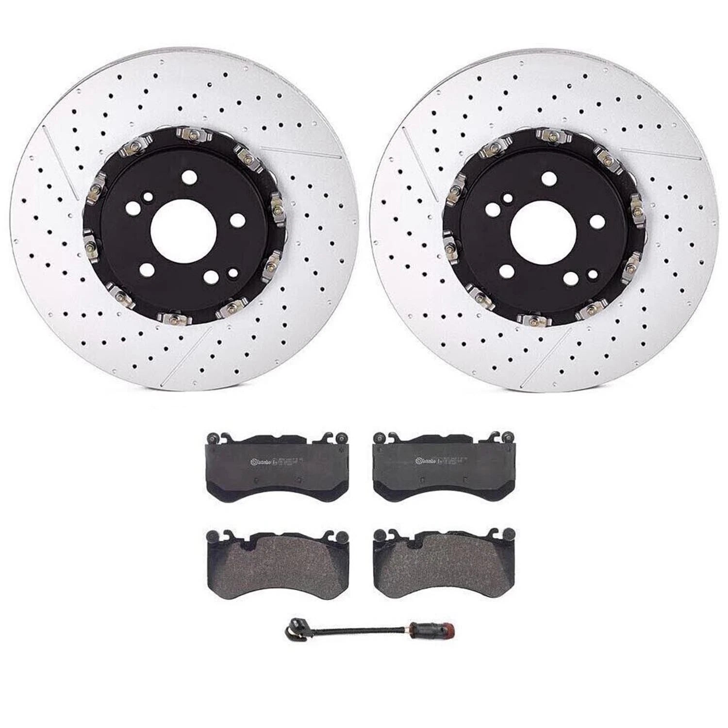 Brembo Front Brake Kit Disc Rotors Low-Met Pads for MB W204 W211 W219 R230 (2007–2015)
