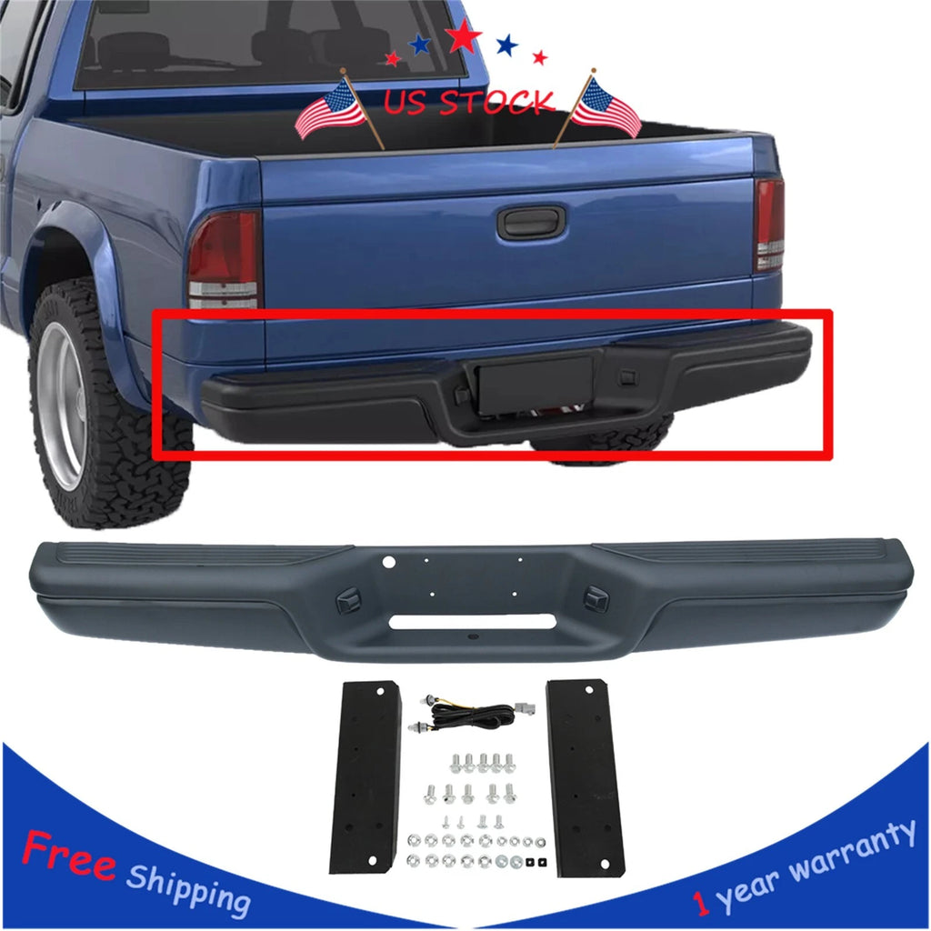 Black Steel Rear Step Bumper for Dodge Dakota (1997–2004)