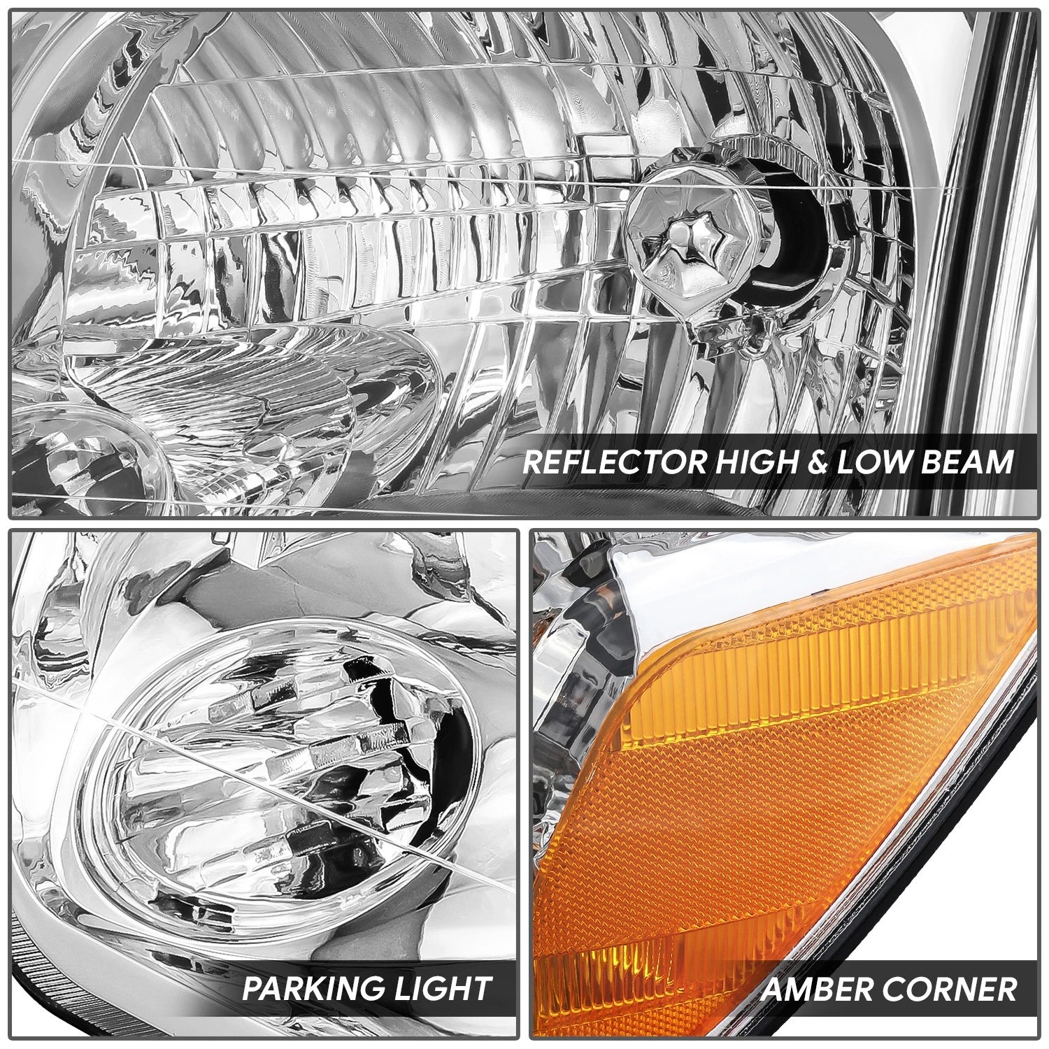 Factory Style Chrome Housing Headlights for Toyota Sequoia/Tundra (2005–2007)