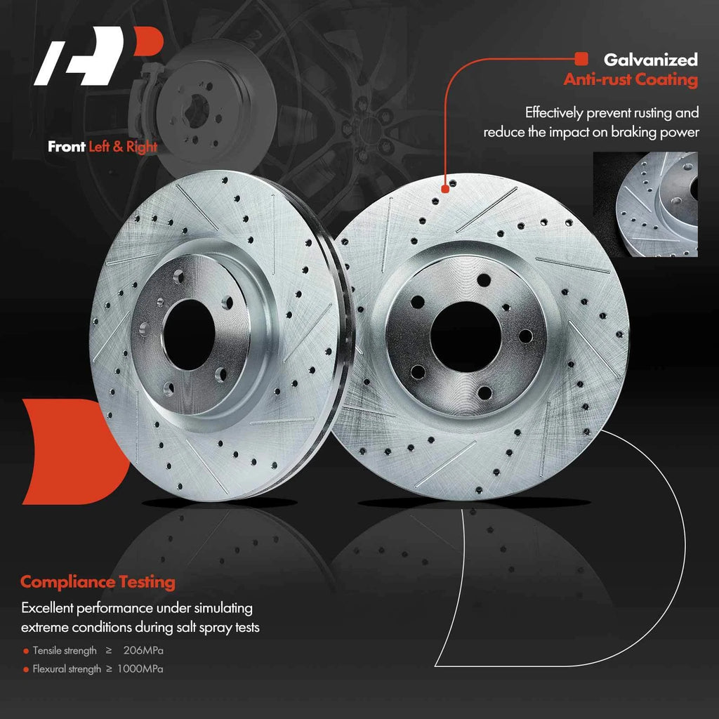 8x Drilled Brake Rotors & Pads + Calipers for Nissan Maxima (2004–2008)