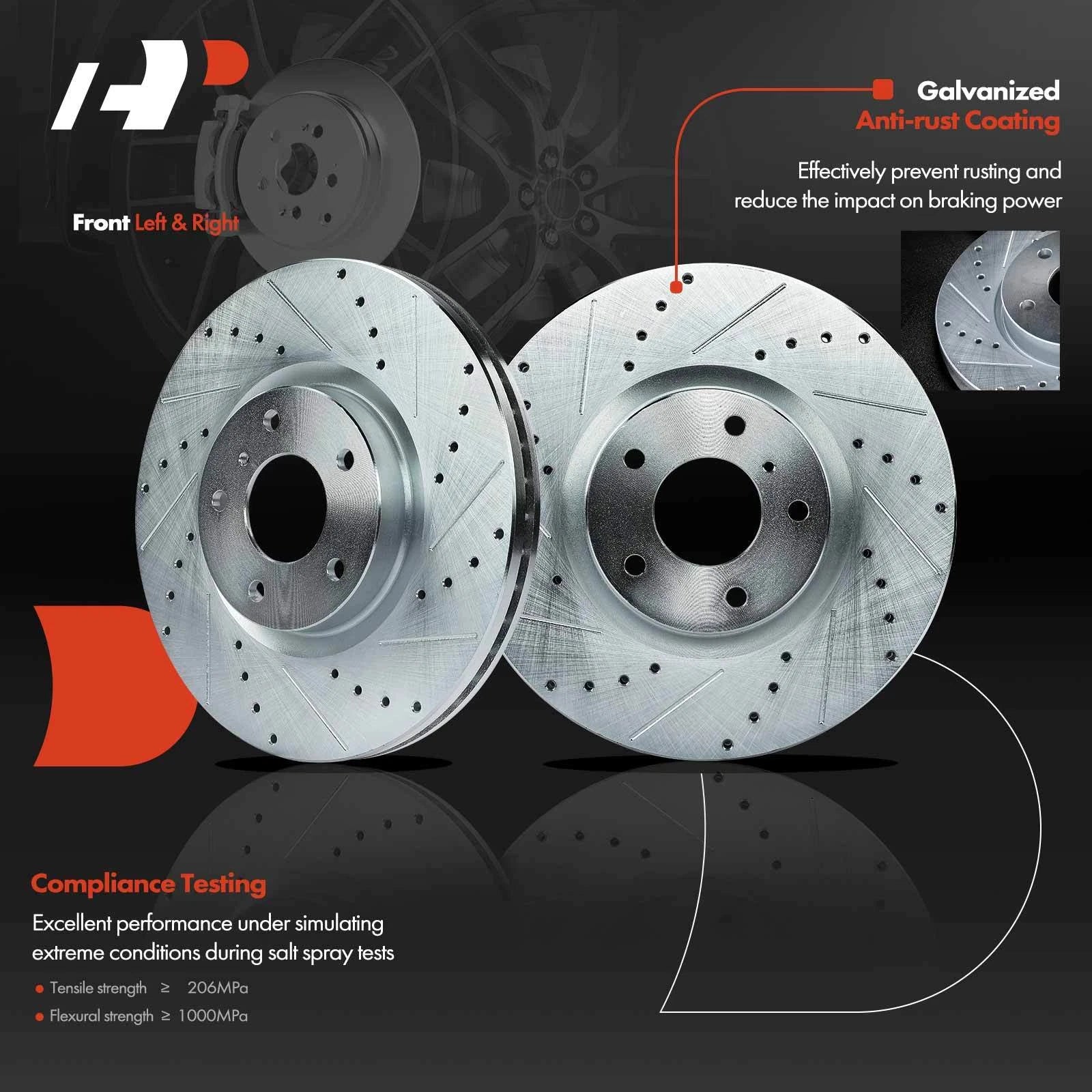 8x Drilled Brake Rotors & Pads + Calipers for Nissan Maxima (2004–2008)